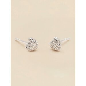 YLVA LI Pave Heart Diamond Örhängen – Silver 8652
