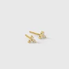 Syster P Celestia Triple Stone Studs Gold