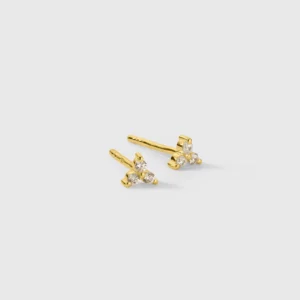 Syster P Celestia Triple Stone Studs Gold