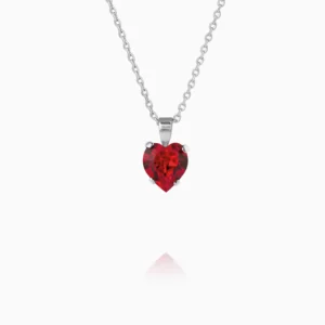 Caroline Svedbom Heart Halsband/ Light Siam - Rhodium