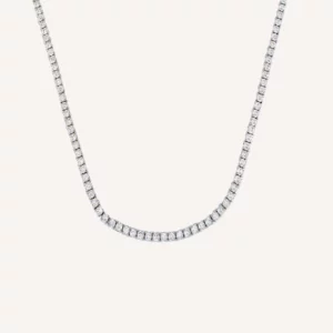 VIDAL & VIDAL Tennis Halsband Med Zirkonia Stenar (Silver)