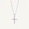 VIDAL & VIDAL Kors Halsband Med Zirkonia Stenar (Silver)