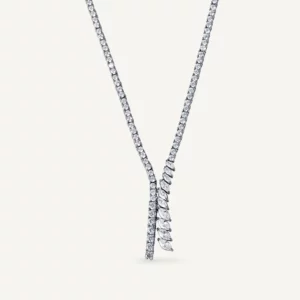 VIDAL & VIDAL Llum Kaskad Kubisk Zirkonia Halsband (Silver)