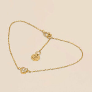 YLVA LI Diamond pave heart Armband 0.07 ct - Guld