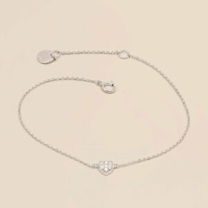 YLVA LI Diamond pave heart Armband 0.07 ct - Silver