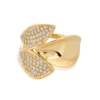Gynning Jewelry Autumn leaves sparkling big ring - Guld