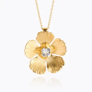 Caroline Svedbom Mini Anemone Halsband / Crystal (Guld)