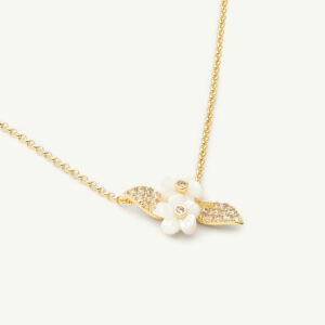 Lily and Rose Claire halsband Creme puff - Guld