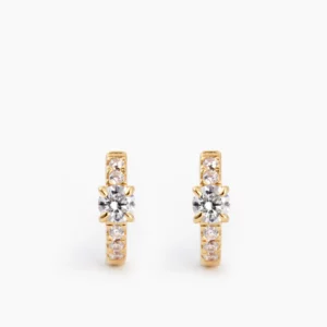 ANI Solitaire Huggies Örhängen - Guld