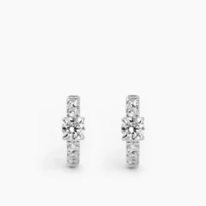 ANI Solitaire Huggies Örhängen - Silver