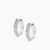 ANI Rivetto Half Pavé Hoops Small Örhängen - Silver