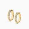 ANI Rivetto Half Pavé Hoops Large Örhängen - Guld