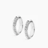 ANI Rivetto Half Pavé Hoops Large Örhängen - Silver