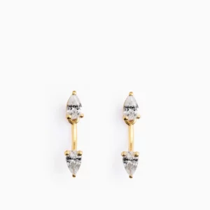 ANI Double Pear Örhängen - Guld