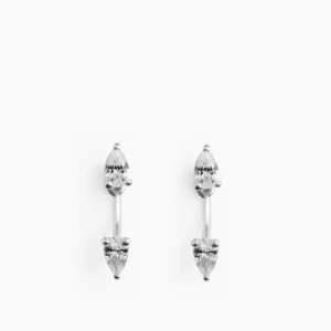 ANI Double Pear Örhängen - Silver