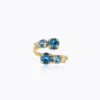 Caroline Svedbom Halo Ring / ReCreated™ Ice Blue - Guld