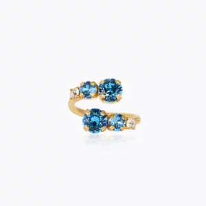 Caroline Svedbom Halo Ring / ReCreated™ Ice Blue - Guld