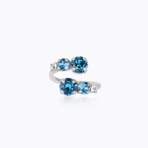 Caroline Svedbom Halo Ring / ReCreated™ Ice Blue - Rhodium