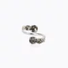 Caroline Svedbom Halo Ring / Black Diamond + Crystal - Rhodium