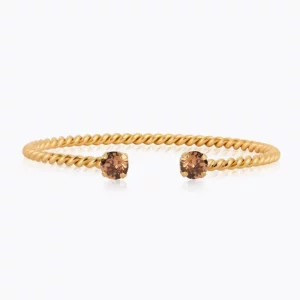 Caroline Svedbom Mini Twisted Armband/ ReCreated Light Smoked Topaz - Guld