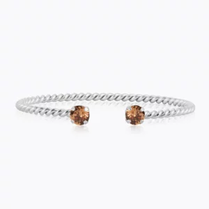 Caroline Svedbom Mini Twisted Armband/ ReCreated Light Smoked Topaz - Rhodium