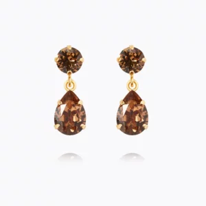 Caroline Svedbom Mini Drop Örhängen/ ReCreated Light Smoked Topaz - Guld
