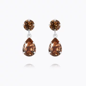 Caroline Svedbom Mini Drop Örhängen/ ReCreated Light Smoked Topaz - Rhodium