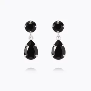 Caroline Svedbom Mini Drop Örhängen/ Jet - Rhodium