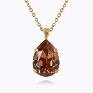Caroline Svedbom Mini Drop Halsband/ ReCreated Light Smoked Topaz - Guld