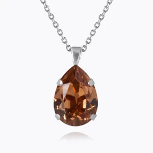 Caroline Svedbom Mini Drop Halsband/ ReCreated Light Smoked Topaz - Rhodium