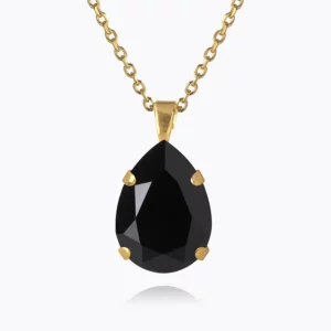 Caroline Svedbom Mini Drop Halsband/ Jet - Guld