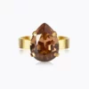 Caroline Svedbom Mini Drop Ring / ReCreated Light Smoked Topaz - Guld