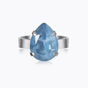 Caroline Svedbom Mini Drop Ring / Denim Ignite - Rhodium