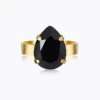 Caroline Svedbom Mini Drop Ring / Jet - Guld