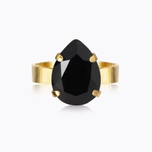 Caroline Svedbom Mini Drop Ring / Jet - Guld