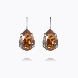 Caroline Svedbom Mini Drop Clasp Örhängen/ ReCreated Light Smoked Topaz - Rhodium