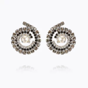 Caroline Svedbom Mini Zia Örhängen / Jet Combo - Rhodium