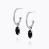 Caroline Svedbom Petite Navette Loops / Jet - Rhodium