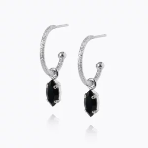Caroline Svedbom Petite Navette Loops / Jet - Rhodium