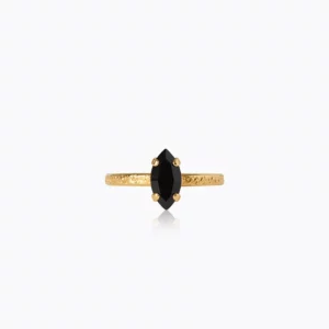 Caroline Svedbom Petite Navette Ring / Jet - Guld