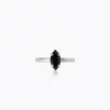Caroline Svedbom Petite Navette Ring / Jet - Rhodium